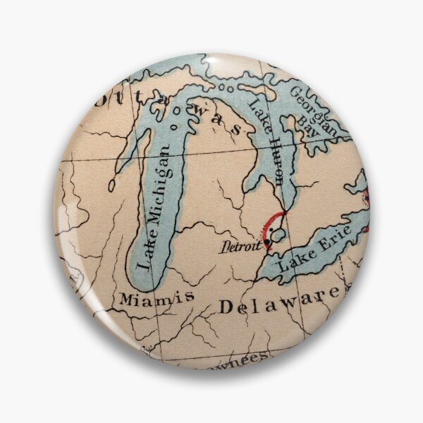Item preview, Antique Great Lakes Post Revolutionary War Historical Map Print designed and sold by SiliconValleyUS.