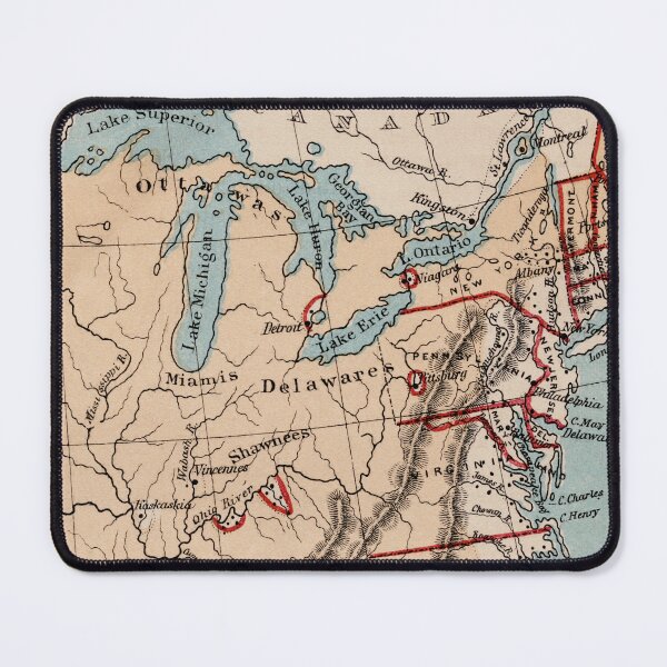 Item preview, Antique Great Lakes Post Revolutionary War Historical Map Print designed and sold by SiliconValleyUS.