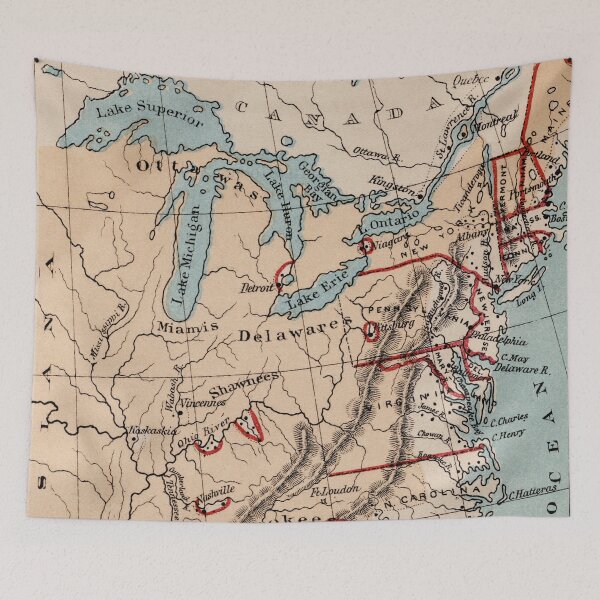 Item preview, Antique Great Lakes Post Revolutionary War Historical Map Print designed and sold by SiliconValleyUS.