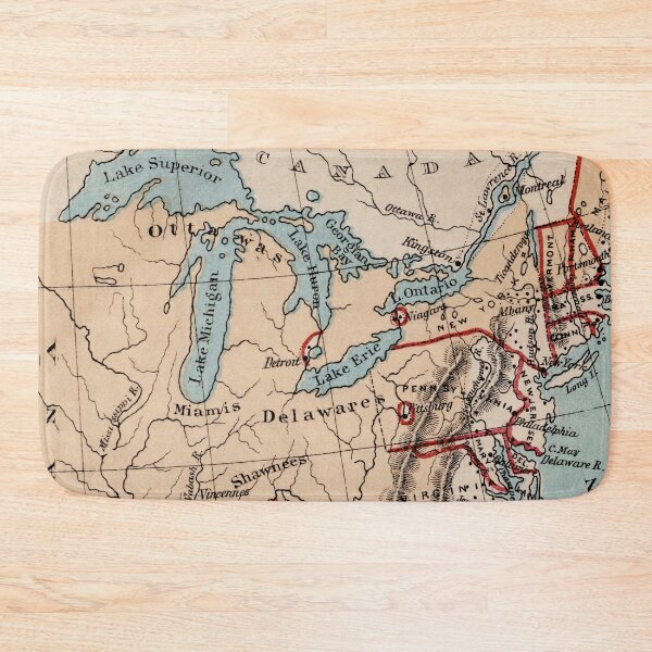 Item preview, Antique Great Lakes Post Revolutionary War Historical Map Print designed and sold by SiliconValleyUS.