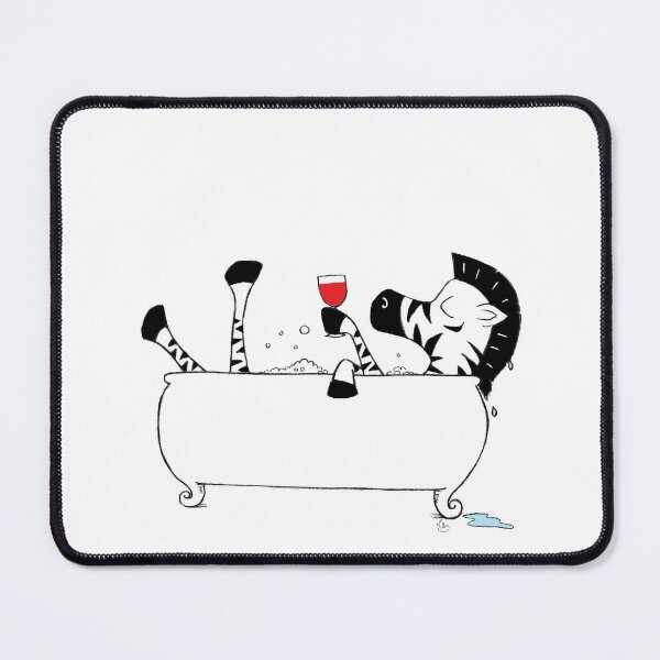 Item preview, Zebra in Bathtub Wall Art, Whimsical Vintage Illustration for Zebra Lovers & Bathroom Decor designed and sold by RickE.