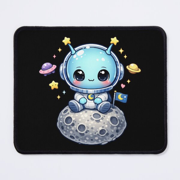 Item preview, Cute Alien On The Moon And Mini UFO designed and sold by YnMstudio25.