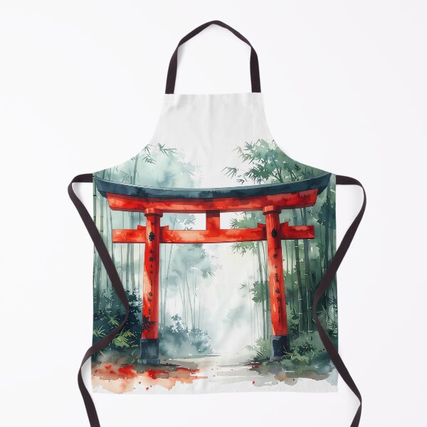 Item preview, Red Torii Gate in Misty Bamboo Forest designed and sold by BetweenForms.