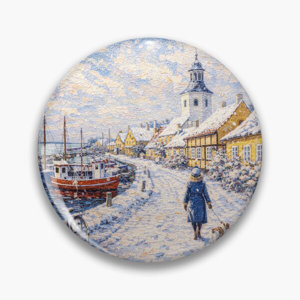 Item preview, Dragor in Denmark painting – A Winter Scene in This Beautiful European City. designed and sold by GalleryKauffeld.