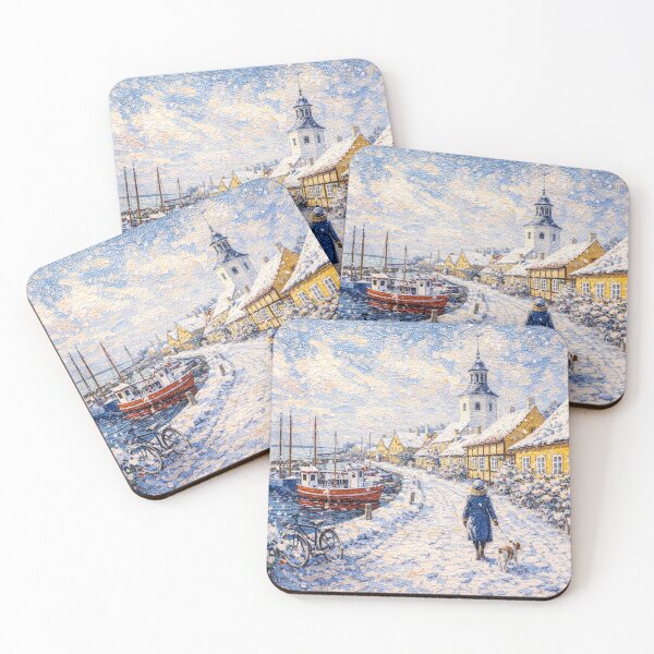 Item preview, Dragor in Denmark painting – A Winter Scene in This Beautiful European City. designed and sold by GalleryKauffeld.