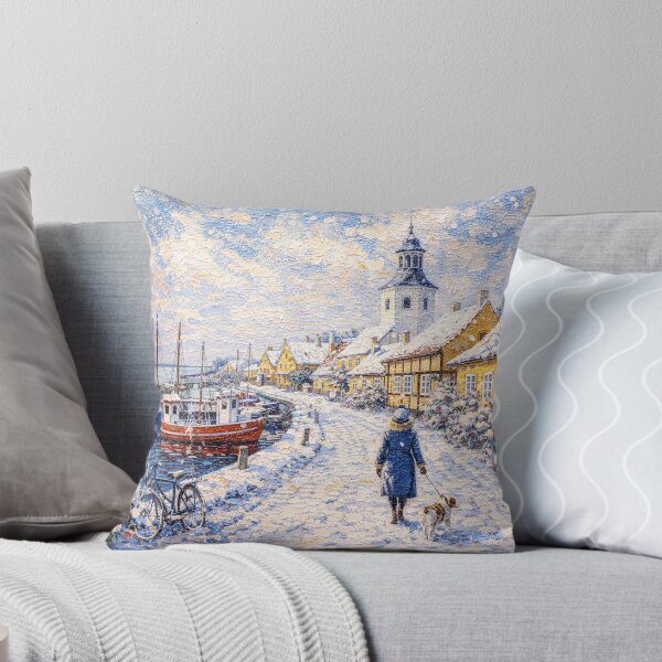Item preview, Dragor in Denmark painting – A Winter Scene in This Beautiful European City. designed and sold by GalleryKauffeld.