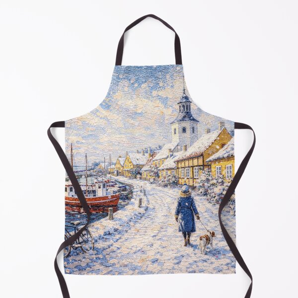 Item preview, Dragor in Denmark painting – A Winter Scene in This Beautiful European City. designed and sold by GalleryKauffeld.