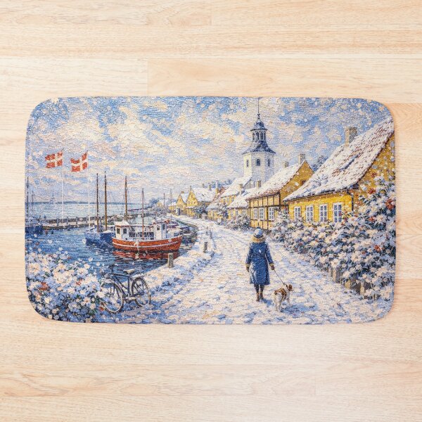 Item preview, Dragor in Denmark painting – A Winter Scene in This Beautiful European City. designed and sold by GalleryKauffeld.