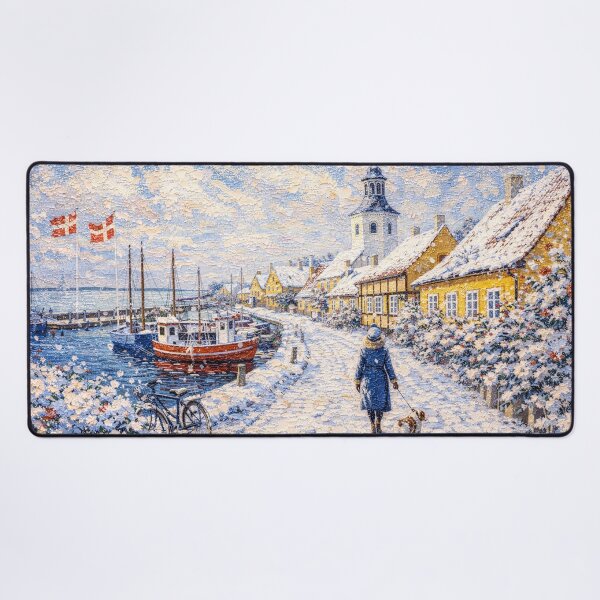 Item preview, Dragor in Denmark painting – A Winter Scene in This Beautiful European City. designed and sold by GalleryKauffeld.