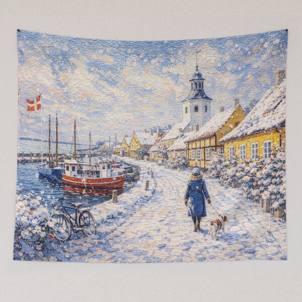 Item preview, Dragor in Denmark painting – A Winter Scene in This Beautiful European City. designed and sold by GalleryKauffeld.