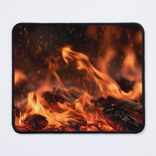 Item preview, Wood Fire Flames Close Up Burning Logs and Fierce Orange Heat designed and sold by Nine Lives Studio.