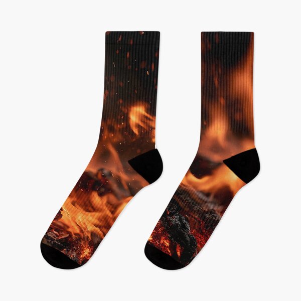 Item preview, Wood Fire Flames Close Up Burning Logs and Fierce Orange Heat designed and sold by Yoruhara.