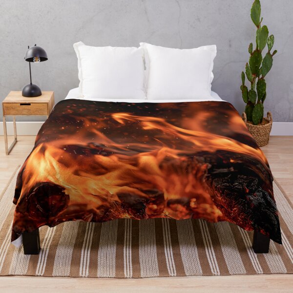 Item preview, Wood Fire Flames Close Up Burning Logs and Fierce Orange Heat designed and sold by Nine Lives Studio.