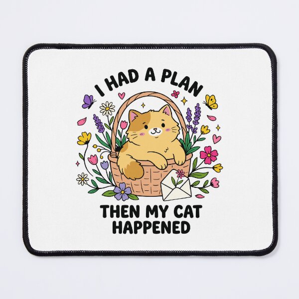 Item preview, I Had A Plan Then My Cat Happened Funny Cat Lover designed and sold by TavellynArt.
