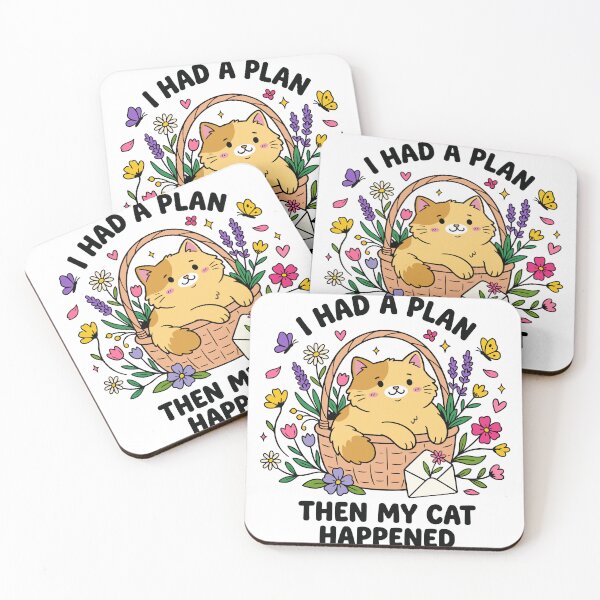 Item preview, I Had A Plan Then My Cat Happened Funny Cat Lover designed and sold by TavellynArt.