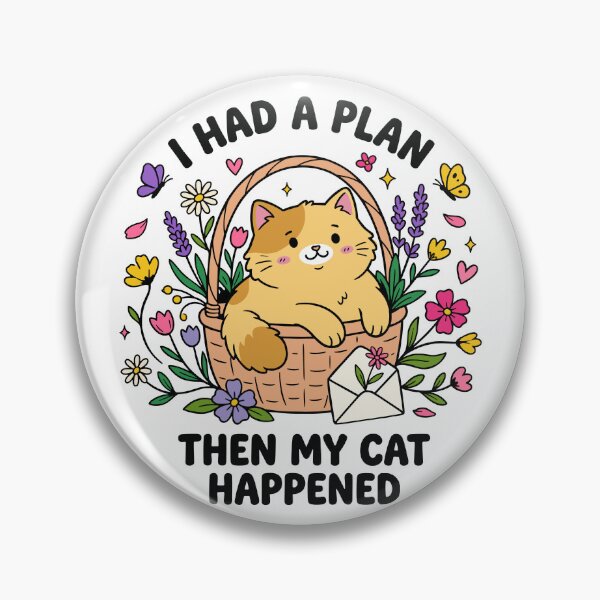 Item preview, I Had A Plan Then My Cat Happened Funny Cat Lover designed and sold by TavellynArt.