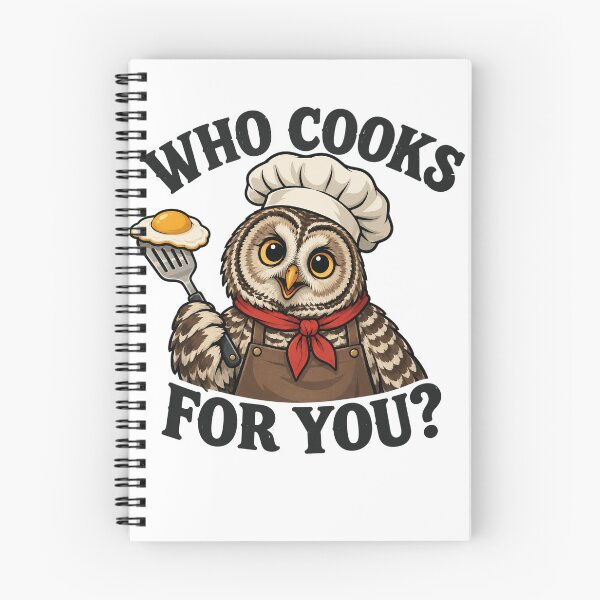 Item preview, Who Cooks for You Owl Chef Funny Cooking Quote Kitchen Humor designed and sold by clothesy7.