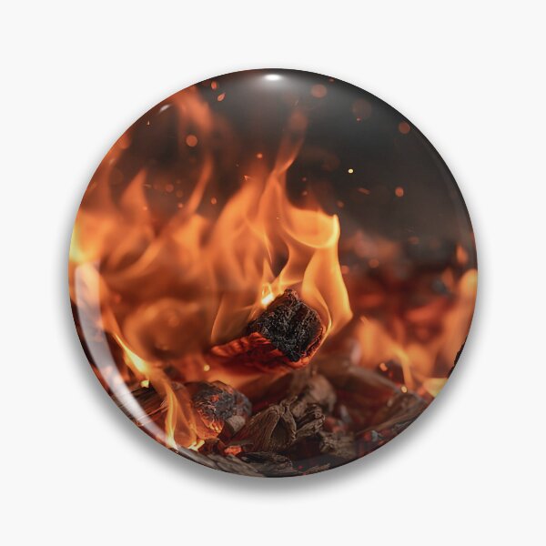 Item preview, Campfire Embers Close Up Glowing Coals and Orange Flames at Night designed and sold by Yoruhara.