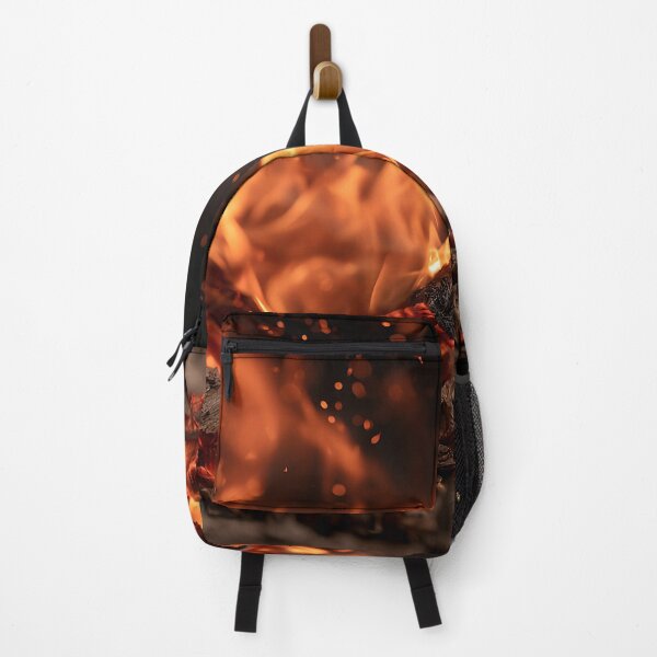 Item preview, Campfire Embers Close Up Glowing Coals and Orange Flames at Night designed and sold by Nine Lives Studio.