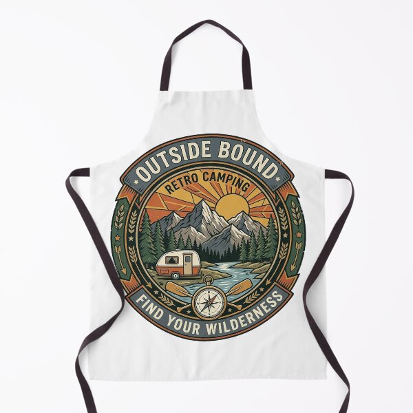 Item preview, Outside Bound Retro Camping Badge – Vintage Mountain Camper Wilderness Adventure designed and sold by cannsuh.