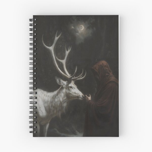 Item preview, Mystical Stag and Hooded Witch Under Crescent Moon designed and sold by DarkHolyQueen.