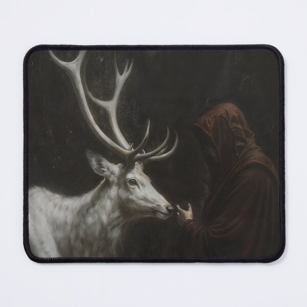 Item preview, Mystical Stag and Hooded Witch Under Crescent Moon designed and sold by DarkHolyQueen.