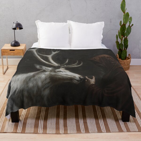 Item preview, Mystical Stag and Hooded Witch Under Crescent Moon designed and sold by DarkHolyQueen.