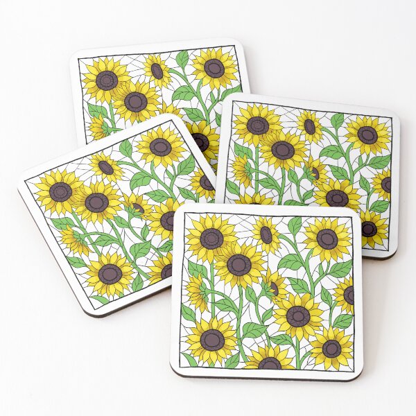 Item preview, Stained Glass Sunflowers Illustration (Mosaic Floral Art) designed and sold by NataliRubchik.