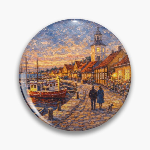 Item preview,  Dragor by night painting, Denmark – A Beautiful City in Europe. designed and sold by GalleryKauffeld.