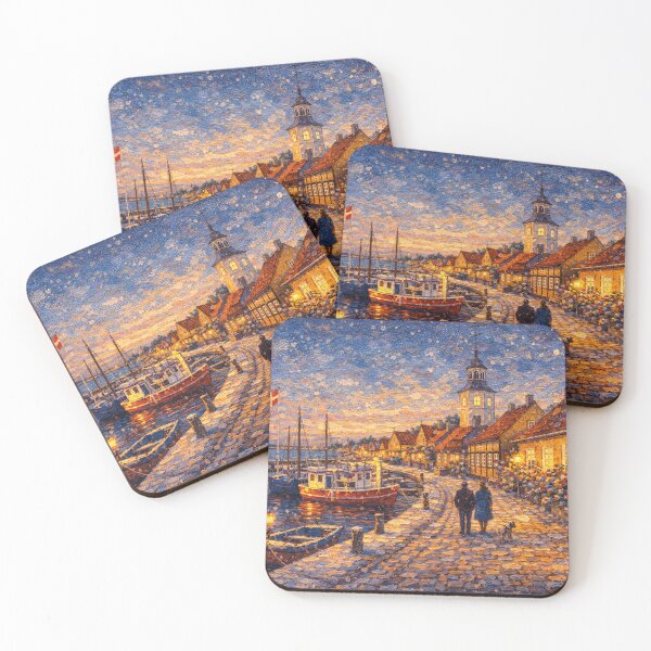 Item preview,  Dragor by night painting, Denmark – A Beautiful City in Europe. designed and sold by GalleryKauffeld.
