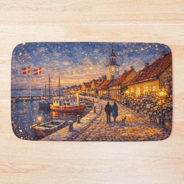 Item preview,  Dragor by night painting, Denmark – A Beautiful City in Europe. designed and sold by GalleryKauffeld.