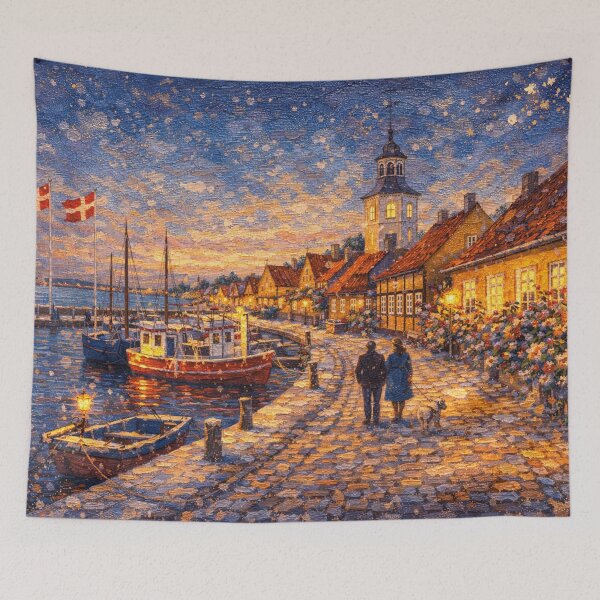 Item preview,  Dragor by night painting, Denmark – A Beautiful City in Europe. designed and sold by GalleryKauffeld.