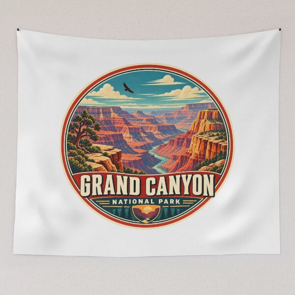 Item preview, Grand Canyon National Park Vintage Travel Sticker designed and sold by WAUZ.