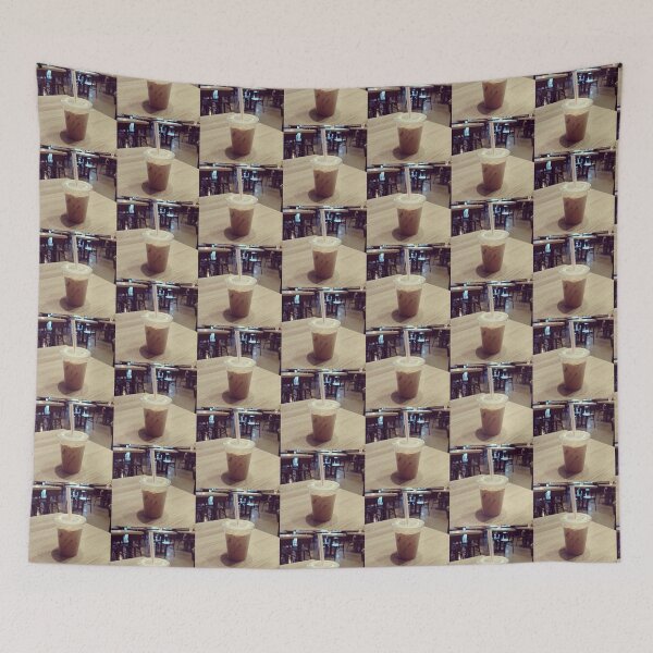 Item preview, Iced Coffee in Plastic Cup with Straw Art Print designed and sold by KaleChub.