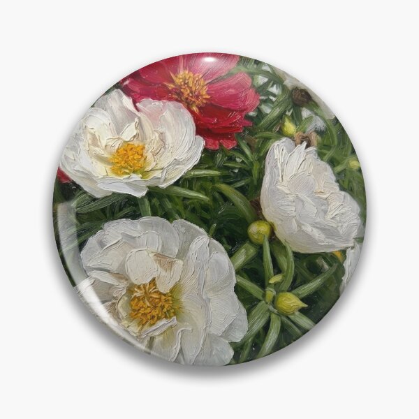 Item preview, White and Red Portulaca Garden Flowers designed and sold by SofiaByCruti.