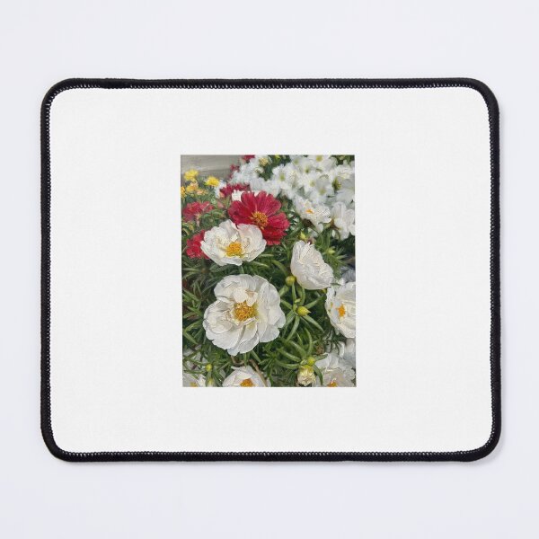 Item preview, White and Red Portulaca Garden Flowers designed and sold by SofiaByCruti.