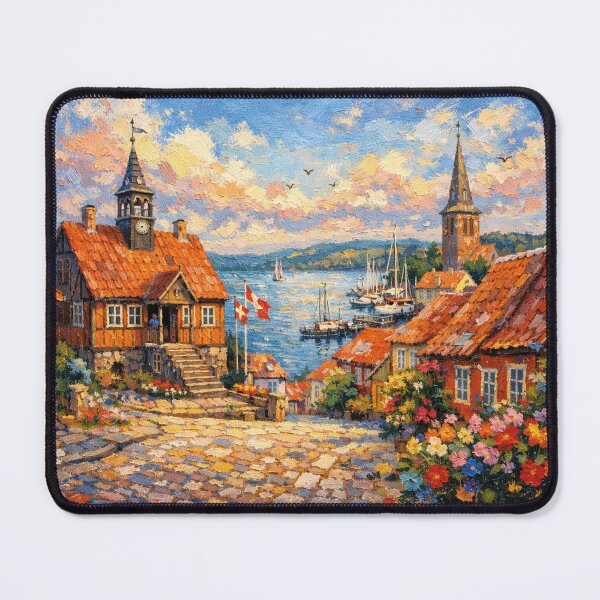 Item preview, A painting of Ebeltoft, Denmark – A Beautiful Village in Europe. designed and sold by GalleryKauffeld.