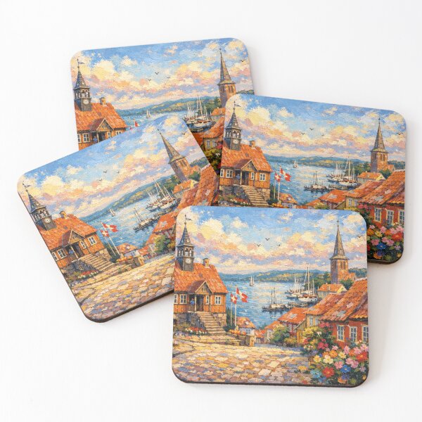 Item preview, A painting of Ebeltoft, Denmark – A Beautiful Village in Europe. designed and sold by GalleryKauffeld.