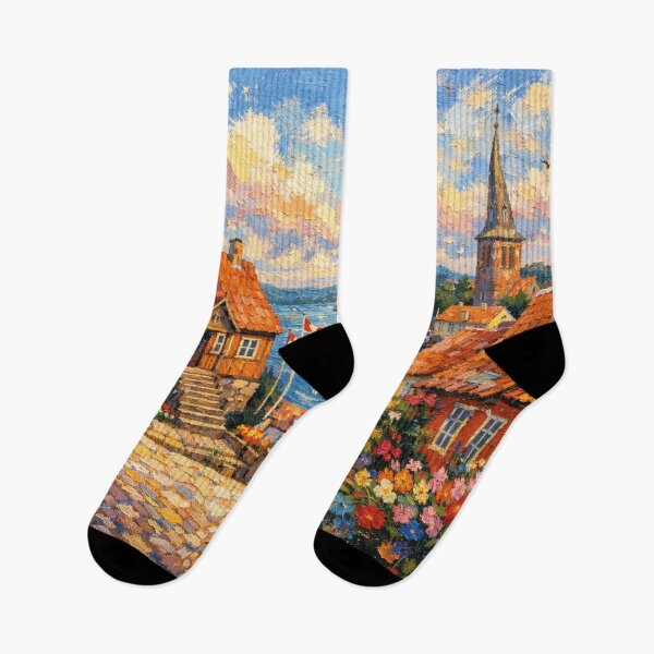 Item preview, A painting of Ebeltoft, Denmark – A Beautiful Village in Europe. designed and sold by GalleryKauffeld.