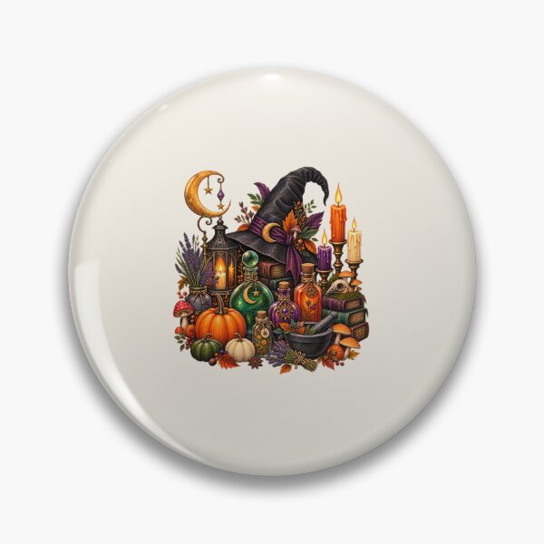 Item preview, Witch Hat & Potion Bottles – Whimsical Halloween Artwork designed and sold by annenambiro.