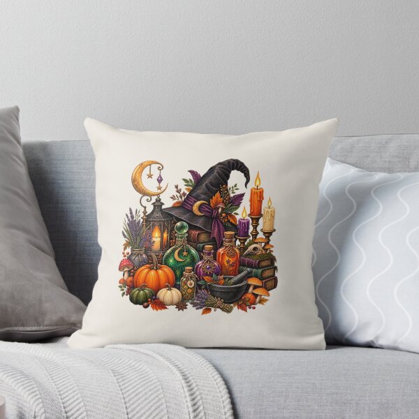 Item preview, Witch Hat & Potion Bottles – Whimsical Halloween Artwork designed and sold by annenambiro.