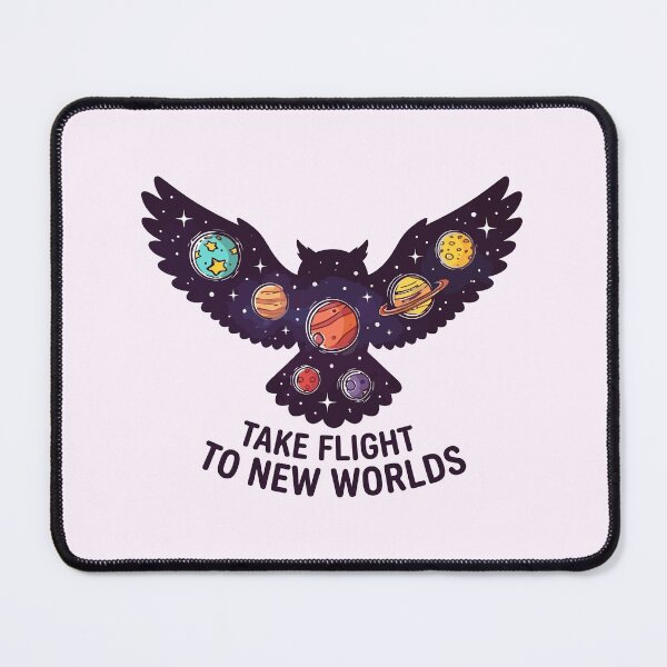 Item preview, Take Flight To New Worlds Cosmic Owl Galaxy Planets designed and sold by Amir Faysal.