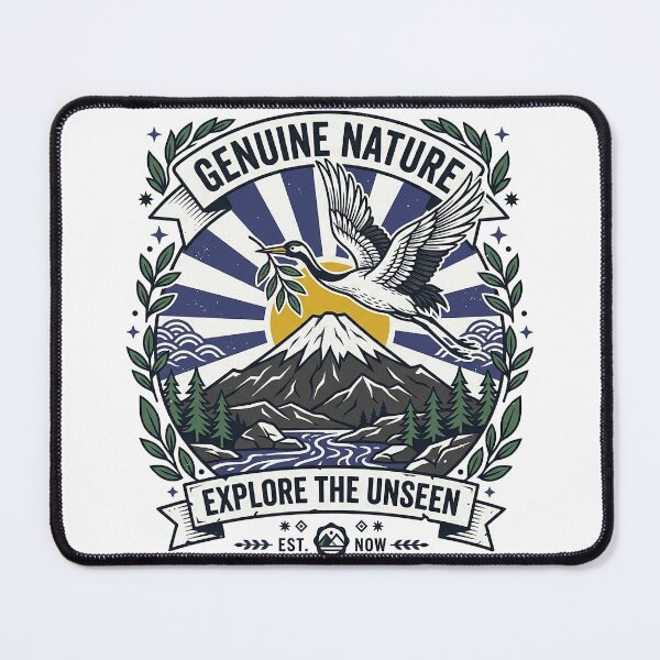 Item preview, Genuine Nature Crane Mountain Badge – Vintage Wilderness Explorer designed and sold by cannsuh.