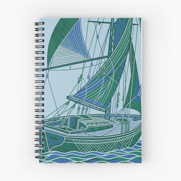 Item preview, Vintage Sailboat Geometric Line Art Nautical Ocean Ship designed and sold by KiwiRider.