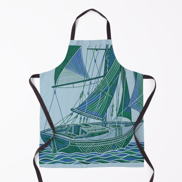 Item preview, Vintage Sailboat Geometric Line Art Nautical Ocean Ship designed and sold by KiwiRider.