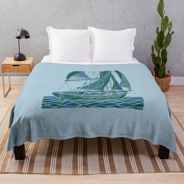 Item preview, Vintage Sailboat Geometric Line Art Nautical Ocean Ship designed and sold by KiwiRider.