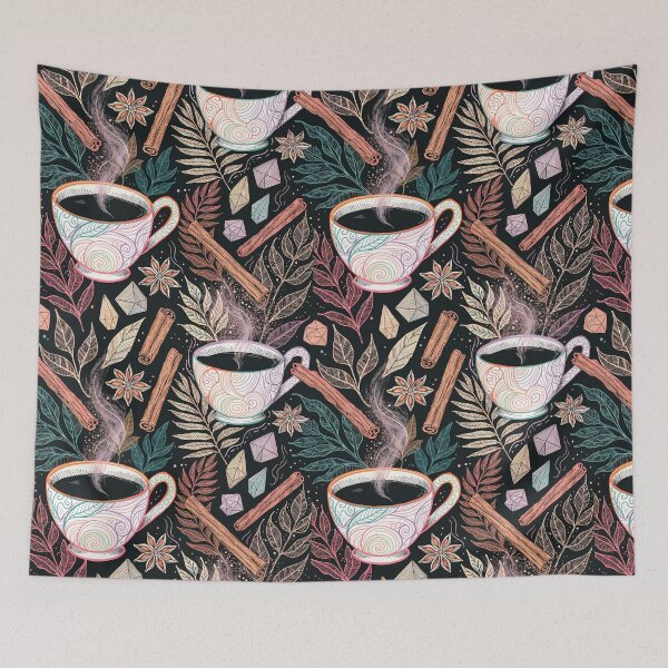 Item preview, Colorful Coffee Cup & Cinnamon Botanical Illustration designed and sold by Soul Path Studio.