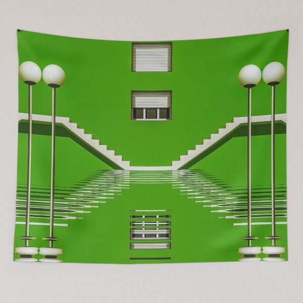 Item preview, a series of steps on a geometric urban green wall designed and sold by mister-john.