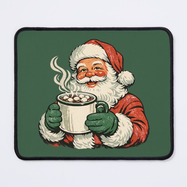 Item preview, Vintage Santa Hot Cocoa – Retro 1960s Christmas Badge Screen Print Holiday Gift designed and sold by Artycom.
