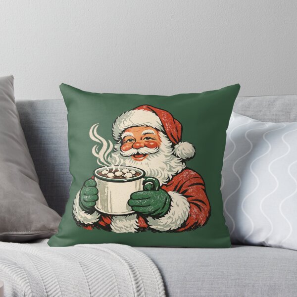 Item preview, Vintage Santa Hot Cocoa – Retro 1960s Christmas Badge Screen Print Holiday Gift  designed and sold by Artycom.